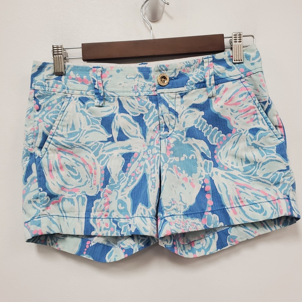 Lilly Pulitzer Womens The Callahan Short Size 00 Blue Preppy Resort Vacation